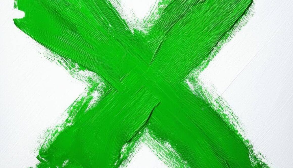 Green-X-painted-on-white-background-antigreenwashing