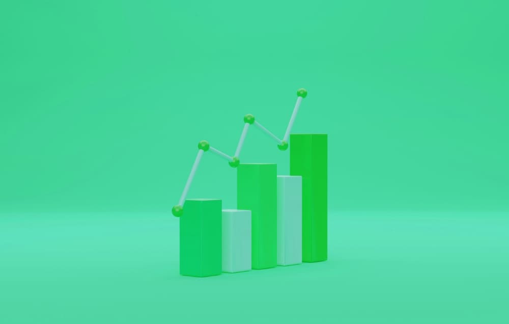 Animated representation of a bar chart showing an improving trend.